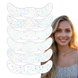 Fokmuaex Temporary Face Tattoos - Glitter Freckle Stickers for Party, Concert & Festival Makeup | Hypoallergenic Waterproof Sparkle Body Art (6 Sheets)