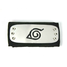 CosplayStudio Naruto Headband for Shinobi Costume with Konohagakure Crest Metal Black