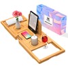 Premium Bamboo Bathtub Tray Caddy - Bath Tub Tray Table