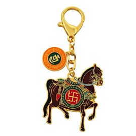 Juanxian Feng Shui 3 Powers Windhorse Keychain Home Decorating Décor Harmony &Balance Peace Chinese Mabao Period 9 Windhorse w5619