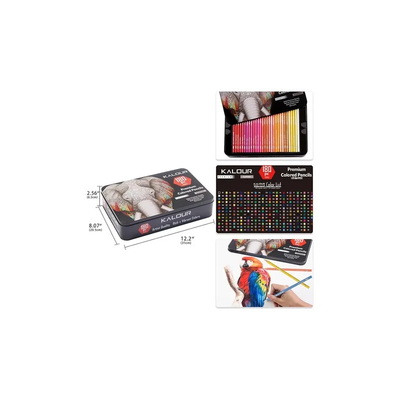Set 180 Lápices De Dibujo De Colores Metálicos Grafito Kalou