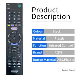 RMT-TX102U Replacement Remote Control for Sony TV RMT-TX100U RMT-TX300U 32R500C 40R510C 48R510C KDL40R510C KDL-55W800C KDL40R530C KDL-48W650D KDL-40W650D KDL-32W600D KDL-48R530C KDL-48R550C
