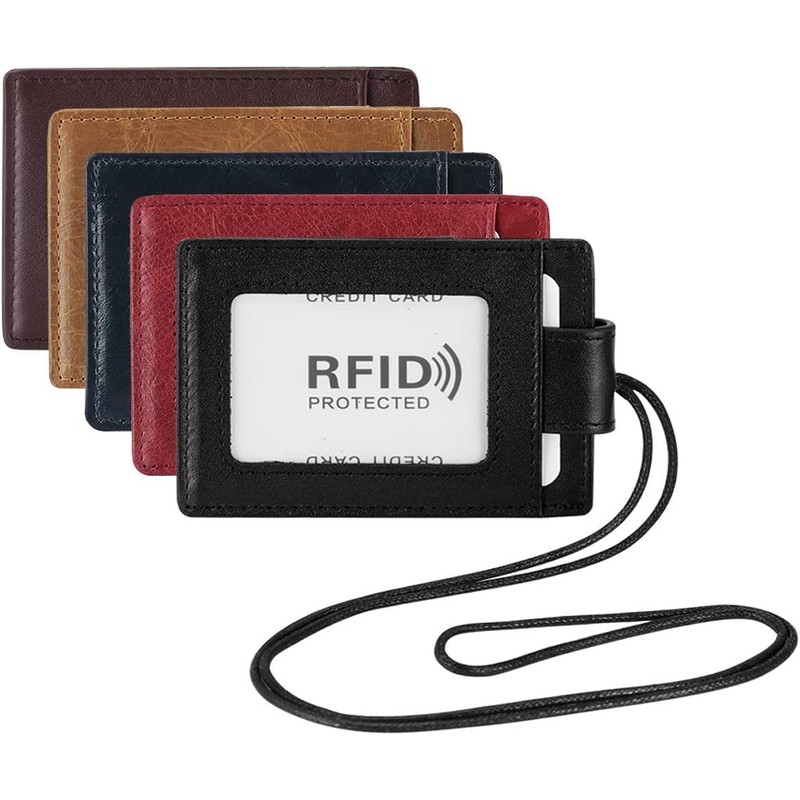 HAWEE Men's ID Card Holder, Card Case, Name Holder, Zipper,