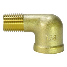 Flowbar Brass Threaded Fitting Street Elbow GSL-02-BS 1/4