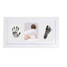 Baby Footprint Photo Frame | Handprint Footprint Keepsake Ornament Kit | Handprint Footprint Keepsake Ornament Kit, Nursery Pictures Frames, Hand Print Mold Kit for Girls, Boys,