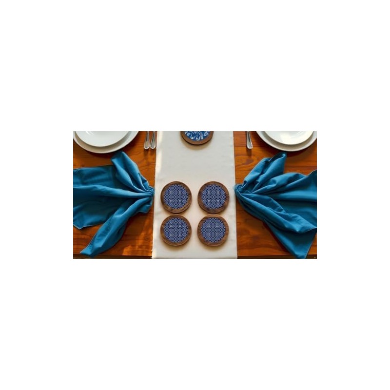 HASTA LA RAIZ Juego de 4 Portavasos artesanales, Coasters Hechos