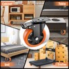 ASRINIEY 5" Caster Wheels - Orange Polyurethane Swivel Wheels With