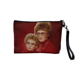 Canvas Bag - Photos Vintage Car Humour Black and White Retro - Linen Look Cosmetic Bag - Toiletry Bag - Purse, sweater red, Cosmetic bag