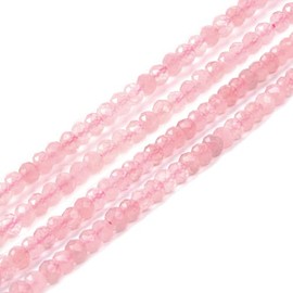 Natural Madagascar Rose Quartz Gemstone 4mm Faceted Rondelle Spacer Loose Beads 16 Inch for Jewelry Making Beads