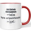 JUNIWORDS Tasse, Herzlichen Glückwunsch zum besten Margarine- und Speisefettfacharbeiter der