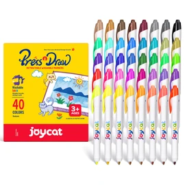 JoyCat Click & Draw Washable Markers for kids with Retractable Tips,40 Colors Markers Set,retractable marker for Toddlers Kids, Ideal arts & crafts supplies,coloring markers,Holiday Gifts for Kid.