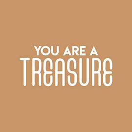 Vinyl Wall Art Decal - You are A Treasure - 13" x 30" - Trendy Cute Motivational Self Esteem Quote Sticker for Home Bedroom Closet Girls Room Living Room Work Office Feminine Decor