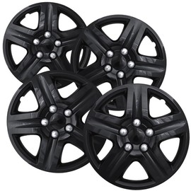 Fuel Rider 16 inch Gloss Black ABS Hubcap Wheel Covers Compatible with 2006-2011 Chevy Impala (Set of 4) Wheelcovers for 16 inch Standard Steel Wheels- Auto Tire Cover Replacement Exterior Cap Cover