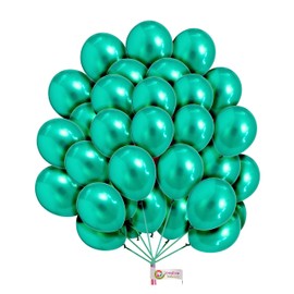 10 Inch Green Balloons Shiney Metallic Balloons Latex Party Balloons for Wedding Engagement Baby Shower Birthday Party Decorations Metallic Green Balloons Pack of 50