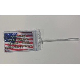Luggage ID Tags US Flag Custom imprint Vinyl Insert NEW IMPROVED !!