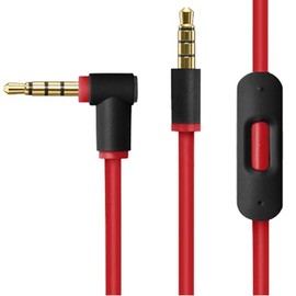 Asobilor 3.5mm Replacement Beats Headphone Audio Cabl Compatible with Solo 2 3 Studio Pro Detox Wireless Mixr Executive Pill (Black-red)