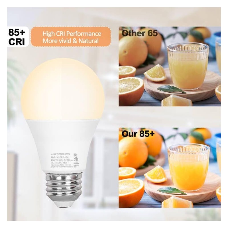 Brilvibera 2 Packs Remote Control Bulb Set, A19 LED Light