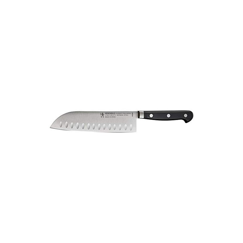 HENCKELS Classic Precision Razor-Sharp Hollow Edge Santoku Knife 7 Inch,