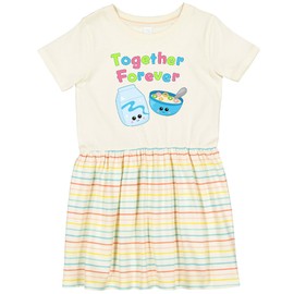 inktastic Together Forever- Milk and Cereal Toddler Dress 5-6 Natural with Stripes 2823e