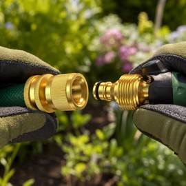 3/4-Inch Brass Garden Hose Quick Connect Fitting Set