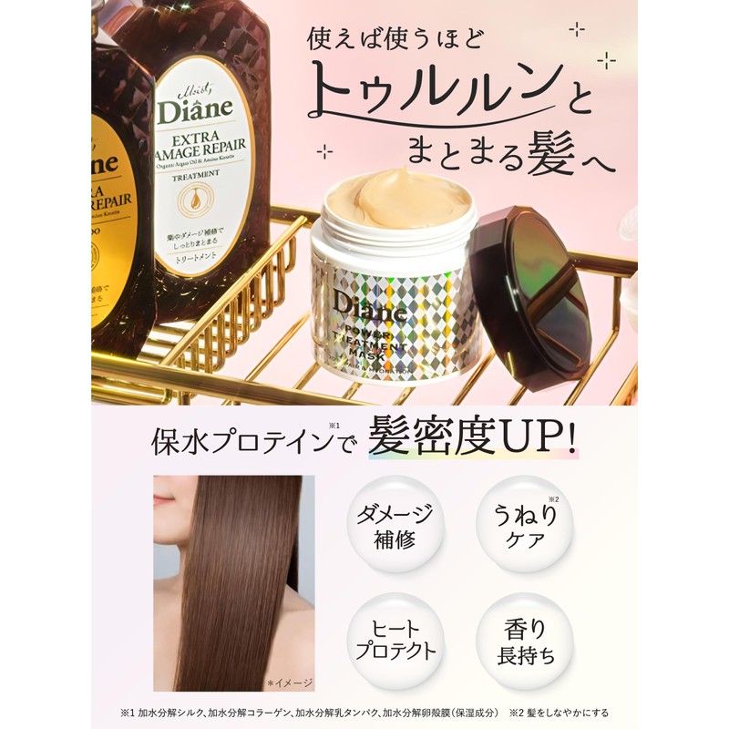 Diane(ダイアン) Power Treatment Mask, Rinse-off Treatment [Intensive Repair for Highly