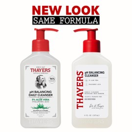 THAYERS pH Balancing Daily Cleanser, Face Wash with Aloe Vera, Gentle and Hydrating Skin Care for Dry, Oily, or Acne Prone Skin, 8 FL Oz.