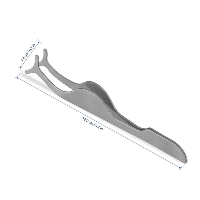 False Eyelashes Extension Applicator Remover Clip Tweezers Nipper (Silver)