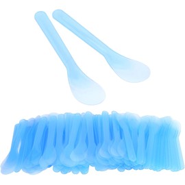 Espátulas Cosméticas de Plá Desechable, 100 Piezas, Aplicador Ligero para Crema Reparadora, Mascarillas Faciales y Depilación, con Raspador de Cabeza Grande para Uso
