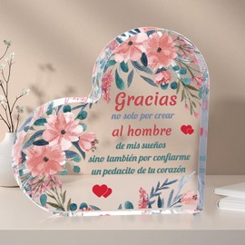 Hithespo Christmas Gifts for Mother in Law in Spanish, Gifts for Boyfriends Mom in Spanish Acrylic Plaque, Regalo Para La Mama de mi Novio, Regalo de cumpleaños Para La Mamá, Birthday Wedding Gifts