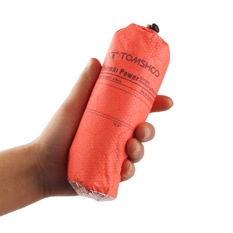 TOMSHOO Portable Warming Single Sleeping Bag Reflective Lock Temperature Outdoor