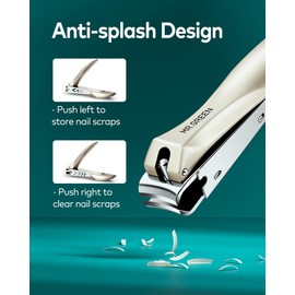 MR.GREEN 3pcs Nail Clippers Set, German Stainless Nail Clippers with Nail File, Anti Splash Nail Clippers with Catcher, Professional Finger&Toe Nail Clippers with Exquisite Leather Case for Men &Women