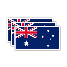 (3PCS) Australia Flag stickers, Countries Flag Stickers - Waterproof Vinyl Decals For Laptops, Tumblers, Water Bottles, Books, Scrapbooks, Size 3 x 1.7 Inch