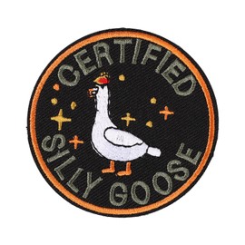Funny Goose Patch, Colorful Embroidered Patch Cute Animal Meme Morale Patch for Backpacks Dog Harnesses Hats DIY Applique Accessories