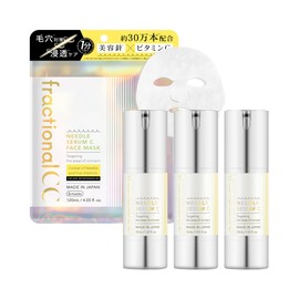 Fractional CC Needle Serum C x 3 Piece Set + Needle Mask C6 Pieces x 1 Set (Needle Serum, Needle Shot, Needle Serum, Vitamin C, Pore Care)