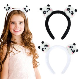 NJCXOLA Panda Headband, Cute Party Headwear, Face Wash, Panda Headband, Animal Headwear, Fashion Hair Band, Comfortable Headband Accessories for Adults, Children, Decoration (Black + White)