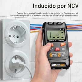 Multímetro Digital M113 Reconocimiento Automático Frecuencia Capacitancia Negro for Pruebas Voltaje Corriente CA CC
