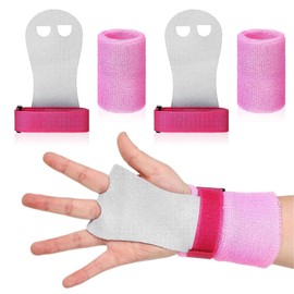 Oaygat 2PCS Sports Gymnastics Grips Wristbands Set Equipment Hand Grips Wristbands Athletic Bar Grips Palm Protection Wrist Support Gymnastics Gloves Pull-up Training Palm Protector for Kids Workout