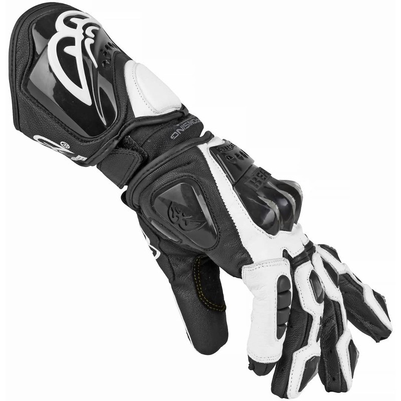 Berik Misano Motorcycle Gloves, Black/White, XS