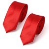 FUIPVGI Pack of 2 Men's Ties 8 cm for Men Classic Tie Elegant Satin Tie Wedding Tie Retro Business Tie for Office or Festive, red