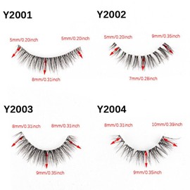 10 Pairs 3D Mink False Eyelashes Messy Dense Eyelashes Short Mink Lashes Eyelashes Makeup False Eyelash Extensions (Y2003)
