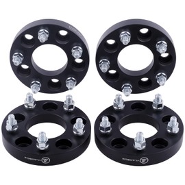 VLAOSCHI Black Forged 5x110 to 5x4.75 Wheel Adapters 1 Inch with 12x1.5 Studs Compatible with Jeep-Chevy 5 Lug for 2014-2019 Renegade Cherokee KL | 2018-2019 Compass MP | Dart Malibu HHR - Pack of 4