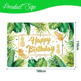 YQWIN Tropical Backdrop Tropical Party Decorations Tropical Birthday Backdrop Jungle Safari Birthday Backdrop Birthday Banner Palm Leaves Backdrop for Jungle Safari Tropical Birthday Party Decorations
