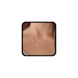 Jugielu Boho Swallow Pendant Necklace Silver Swallow Necklace Flying Bird Choker Necklace Small Bird Necklace Funny Bird Chain Necklace Jewelry for Women