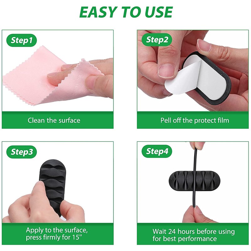 Tiardey 10 x Cable Clip Holder and 2 x 16