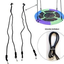 Saucer Tree Swing Ropes Pack of 2-Support 400lbs 59in Length Adjustable Hanging Ropes for Disc Square Boat Nest Round Spider Web Net Swing Multi-Strand Ropes for Replacement