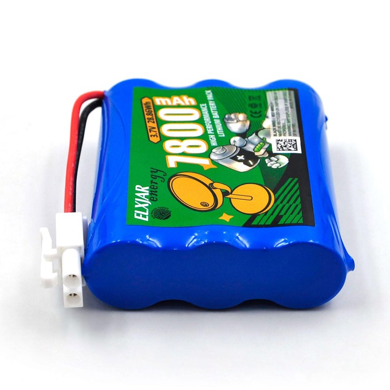 elxjarcell (2-Pack) 3.7V 7800mAh Rechargeable Lithium Battery with Quick Connector