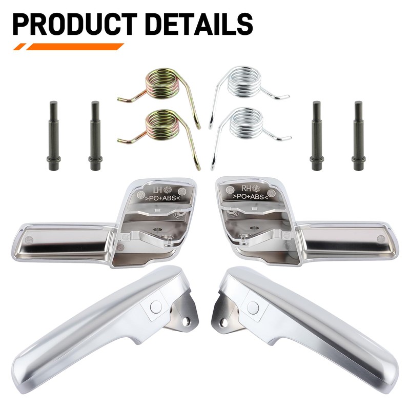 Topkidame Set of 4 Chrome Interior Door Handle Trim Compatible
