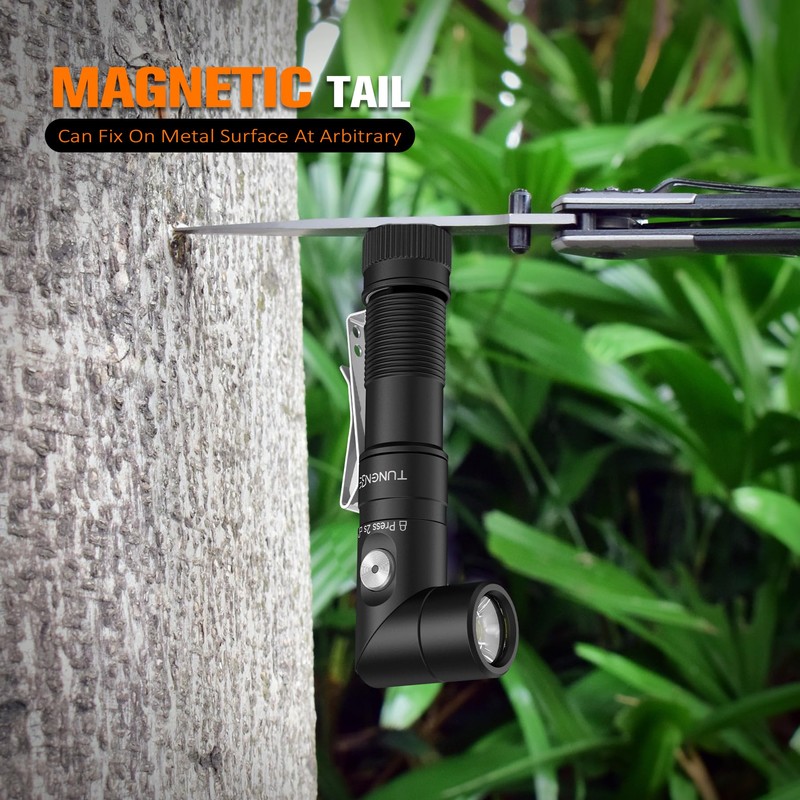 TUNENGE T21X AA Flashlight,1400 High Lumen EDC Pocket 90 Degree