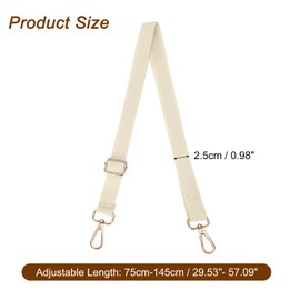 sourcing map Wide Shoulder Strap, 2.5cm Adjustable Crossbody Purse Strap Replacement for Shoulder Bag Handbag, Beige, Light Gold Pull Core Buckle