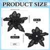 MAYJOYDIY Black 3D Sequin Flower Applique Sparkly Sew on Sequins